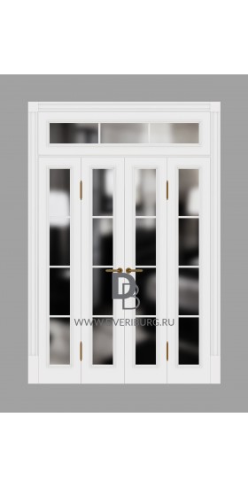 Двери с фрамугами РФ1 Белый